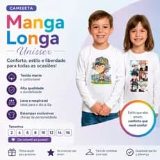 CAMISETA INVERNO ESTAMPADA VARIOS MODELOS ANIMES TENDENCIA  INFANTIL JUVENIL UNISSEX  MANGA LONGA
