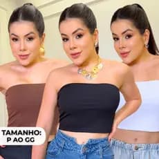 Top Faixa Cropped Canelado Feminino Tomara que Caia Sem Alça Moda Causal Elegante