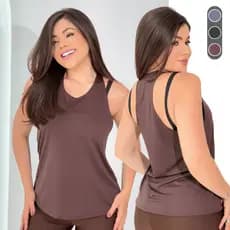 Blusa Regata Academia Feminina Dry Fit Básica Costas Nadadora Lisa Esportivo Fitness Treino