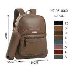 Bolsa De Mochila Feminina Média De Costas Em Couro Sintético com estojo