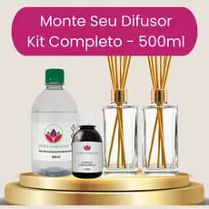 Kit Aromatizador de Ambiente - Vidro + Essencia + Base - Faça você mesmo - Flor de Figo
