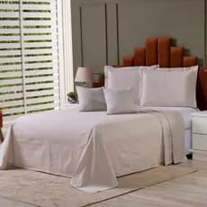 Kit Cobre Leito Topázio Rústico 4/5 Peças Premium Algodão + Poliéster Conforto e Elegância