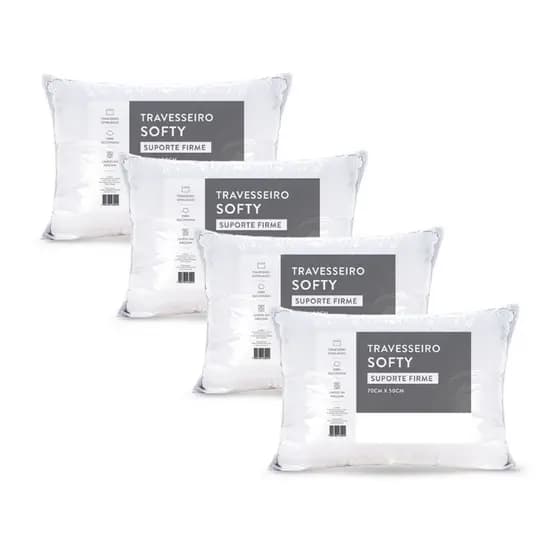 Travesseiro Softy Firme/Medio 70x50cm Branco Conforto e Suporte Ideal Envio Imediato
