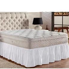 Saia para Cama Box Lisa com Elástico 100% Poliéster Casal Queen King