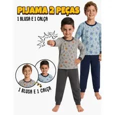 PIJAMA INFANTIL MANGA LONGA COMPRIDO INVERNO MASCULINO MENINO 2 A O ANOS