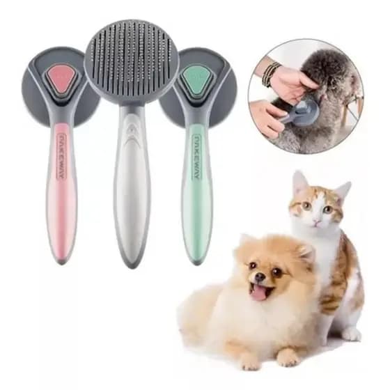 Versão atualizada escova de pente de plástico de ferro para pentear cães e gatos depilação de animais de estimação não machuca a pele