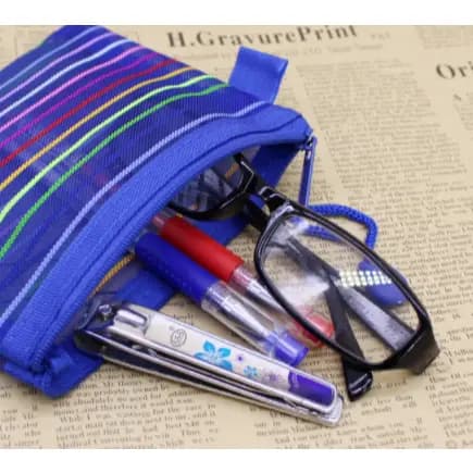 4 Unidades Estojo Multiuso Bolsinha Nylon Colorido Necessaire Promoção