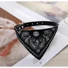 2 Kit Coleira Fina Bonita Bandana +Sino de Para Animais de Estimação / Gato / Cachorro / Filhote Pet