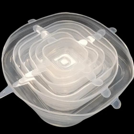 18 Quadrado Tampas Tampa Silicone Elastica Reutilizável Elástica Para Potes Tapoer Panela Cozinha Flexivel