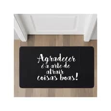 Tapete Antiderrapante 40x30cm Porta Quarto Decorativo Agradecer É A Arte De Atrair Coisas Boas