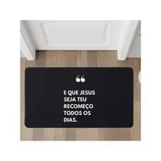 Tapete Emborrachado 70x35 Cm Para Entrada Casa Que Jesus Seja Sempre O Seu Recomeço