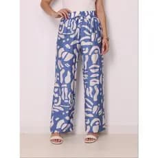 Calça Feminina Estampada Wid leg Moda Cintura Alta Pantalona Estampada