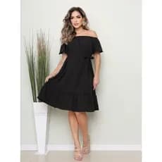 Vestido Saias Feminino Lisa Basica Manga Curta