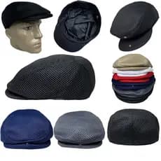 Boné Chapéu Bóina Masculina Moda Italiana Primavera Verão Tecidos Rede Leve