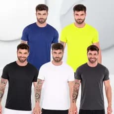 Kit 5 Camisetas Dry Fit Masculina Com Treino Proteção UV