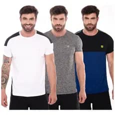 Kit Com 3 Camisetas Dry Fit Adulto Masculino Homem