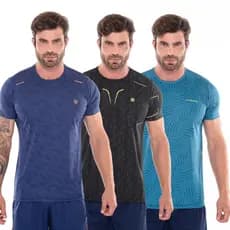 Kit 3 Camisetas Dry Fit Masculino Academia e Treino Com Proteção UV