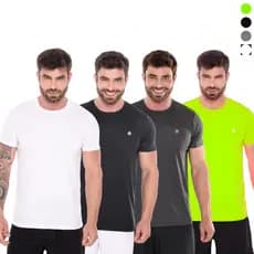 Kit 4 Camisetas Dry Fit Masculino Treino Com Proteção Uv