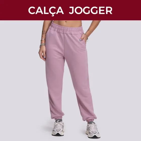 Calça Moletinho Feminina Jogger Lisa