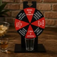 Roda de Shot Divertida para Festas e Amigos – MDF com Copo Incluso 🎉🥂
