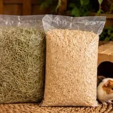 Kit De Serragem 500g Embalado + Feno 500g Embalado Para Roedores Coelho Ramster