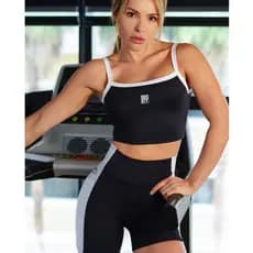 Conjunto Top + Short Movement Fitness Academia Corrida Alta Sustentação c/ Bolso Boot Training