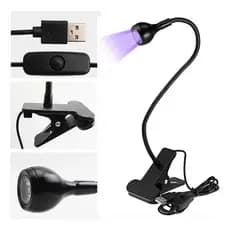 Luminária Led Uv Clip De Mesa Secar Unha Gel Preto ou Rosa