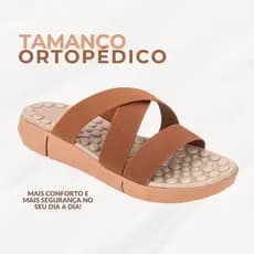 Sandália Ortopédica Feminina Elástico Caramelo ou Preto Tamanho 35 ao 40