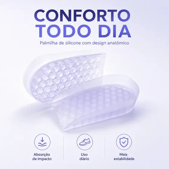 Kit Calcanheiras de Vinil Silicone Ortopédica Para Esporão Alívio de Dor Anti Impacto