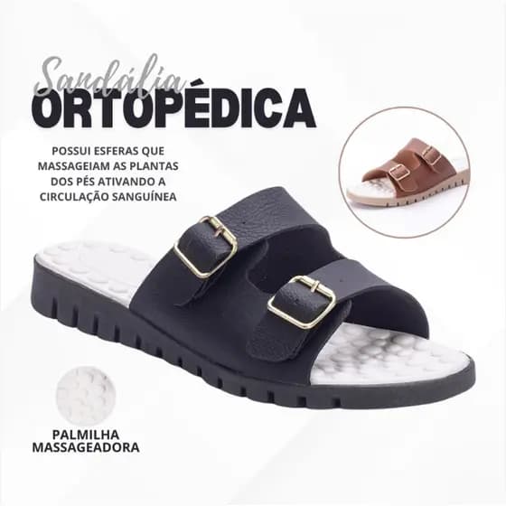 Sandália Ortopédica Feminina Rasteirinha Chinelo Massageador Tamanho 34 ao 40
