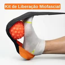Kit Liberação Miofascial Bola Cravo + Faixa Alongamento Fisioterapia Fascite Massagem Muscular
