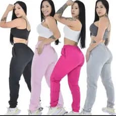 4 KIT CALÇA JOGGER FEMININA MOLITOM GROSSO CINTUTRA ALTA/INVERNO\ FANELADO