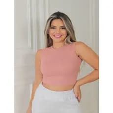 CROPPED CANELADO MODA VERÃO FEMININA