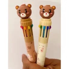 Caneta 10 cores fofa Kawaii - Ursinhos/ Tigrinho