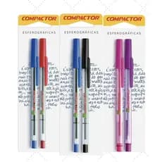Caneta Esferográfica Compactor 07 Blister C/2 Unidades CORES