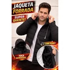 Jaqueta  Masculina, bobojaco Corta Vento Inverno | Capuz Removível e Forro Peluciado