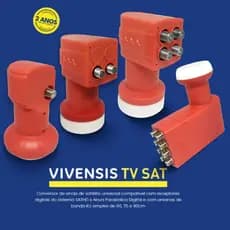 LNBF Vivensis Simples Duplo Quádruplo e Óctuplo Escolha o Seu Conversor de Sinal Satélite TV SATHD