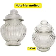 Bomboniere 320ML Vidro Decorar Balcão Cozinha Mesa Posta Doces Balas Balinhas