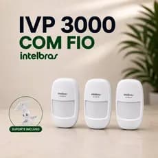 3 Sensor Movimento Com Fio IVP 3000 CF para Central Alarmes Infravermelho Intelbras