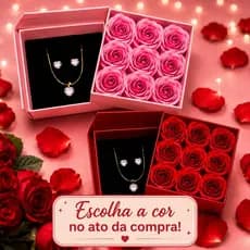 Caixa presente de joias 11X11 com flores Vermelho e  Rosa joia e sacola inclusa Cor a escolher