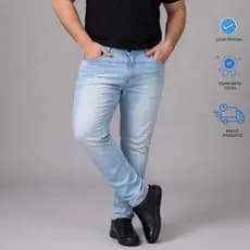 Calça Jeans Masculina Plus Size Slim Tamanho Especial Grande