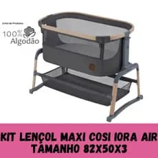 KIT 3 LENÇOL PARA BERÇO MAXI COSI IORA AIR 100% Algodão