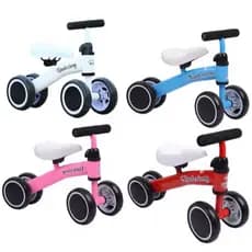 Brinquedo Bicicleta de Equilíbrio Infantil de Quatro Rodas sem Pedais Para Crianças Coloridas