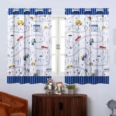 Cortina Quarto Infantil Criança Pequena 2,00x1,40 Divertida Menino Carrinhos Carros Pista Corrida