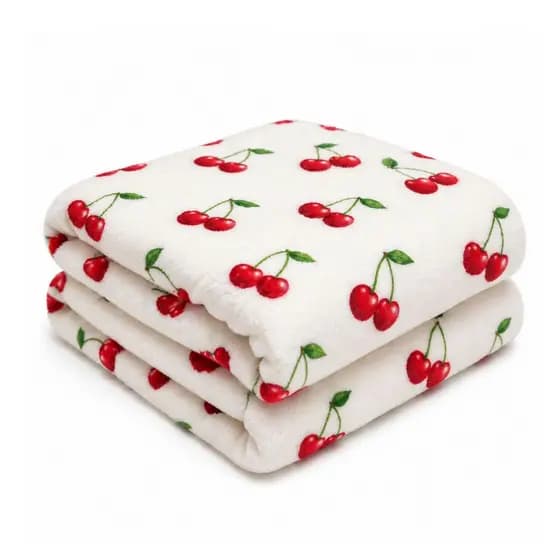 Cobertor Coberta Manta Mantinha Soft Flece Infantil Pequena Viagens Passeios Menina Cerejas Macio