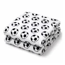 Cobertor Coberta Manta Mantinha Infantil Pequena Quarto Passeios Criança Menino Bola Futebol Branco