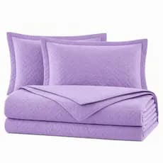 Colcha Cocha Cobre Leito Edredom Jogo Roupa Cama Casal Padrao 3 Pçs Basico Simples Lilas Macio Luxo