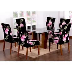 Capa de Cadeira Estampada kit com 4 Capas Cadeira de Sala de Jantar Cozinha