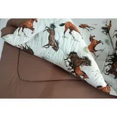 Edredrom Malha Cama Casal Queen 100% Algodão Fio Penteado Cavalo Marrom Quarto  country cowboy varias estampas