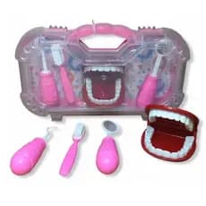 Maleta Kit Dentista Rosa Brinquedo Educativo de Odontologia